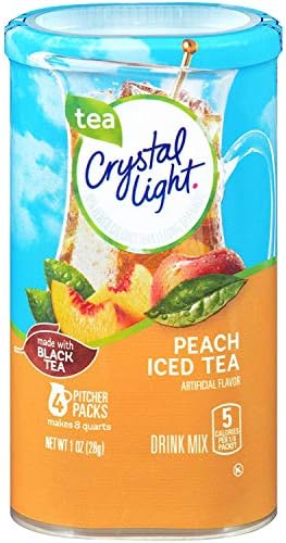 Crystal Light Peach Tea Drink Mix (16 Pitcher Packets, 4 Canisters of 4)