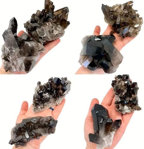 Natural Crystal Smoky Quartz Cluster, Raw Crystal Stone, Irregular Raw Smoky Quartz Stones,Natural Healing Crystal Cluster for Home Decoration Specimen,300~400g
