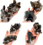 Natural Crystal Smoky Quartz Cluster, Raw Crystal Stone, Irregular Raw Smoky Quartz Stones,Natural Healing Crystal Cluster for Home Decoration Specimen,300~400g