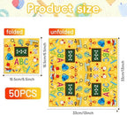 Pack of 50 Back to School Paper Napkins, Yellow School Supplies Design Disposable Party Napkins for Classroom, Teacher Appreciation, Kindergarten, First Day of School Decoration, 13x13 Inches Unfolded