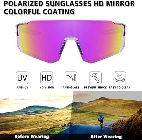 STORYCOAST Polarized Sports Sunglasses for Men Women,Driving Fishing Cycling Mountain Bike Sunglasses UV400 Protection