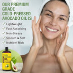 NEW Cold Pressed Avocado Oil For Hair, Skin, & Face - Big 32oz - Premium Grade & Hexane Free, 100% Pure, GMO Free, & Non-Greasy Carrier Oil for Natural Hair and Skincare - Great with Essential Oils