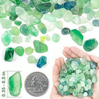 Green Fluorite Crystals Bulk 0.9LB,0.35-0.5 Inch Tumbled Stone Gravel Gemstone Crushed Stones for Aquarium Fish Tank DIY Jewelry Vase Filler Aquarium Gravel Plant Pot