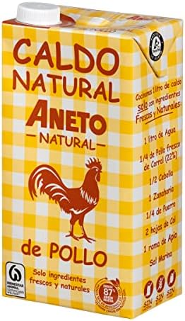 Aneto Natural Chicken Broth, Non GMO, Gluten Free, 1 Liter (Pack Of 6)