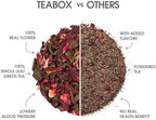 Teabox Premium Green Tea With Dried Hibiscus | 100% Whole Leaf Green Tea With Cinnamon,Clove | 0% Bitterness |3.52 oz