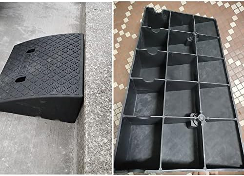 TOCTUS OUKEJNM Portable Threshold Ramp for Cars, Driveway Curb Ramp 3-15cm Rise, Car Slop Ramp for Sidewalk Vehicle Wheelchair Bike, Kerb Ramp, Non-Slip(Black,50x13x4cm(20x5x1.6in))