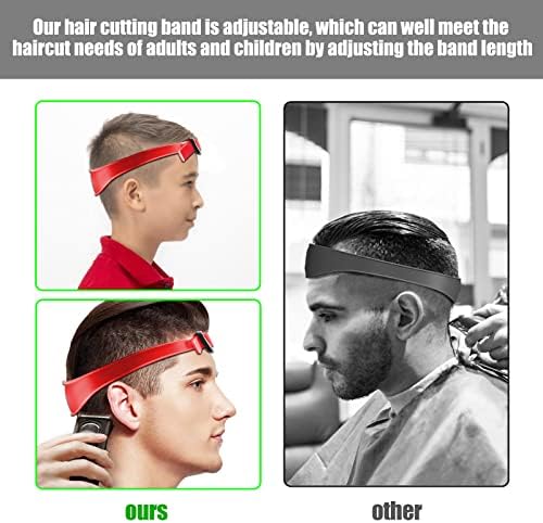 AOMGD Neckline Shaving Template and Adjustable Hair Trimming Guide,DIY Self Haircutting System, Shaving and Keeping a Clean and Straight Neck Hairline,Easy Use Tool Soft Portable (Red)