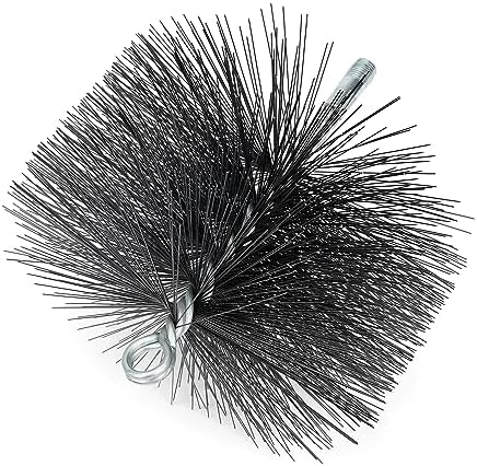 Stanbroil 8 Inch Round Steel Chimney Cleaning Brush with 1/4" NPT Fitting for Masonry Chimney Flue, Works with Most Chimney Rod Sets