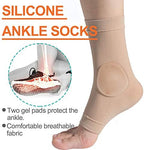 Povihome Elasticated Malleolar Sleeve with Two Gel Pads for Ankle Bone Cushioning & Protector, Great for Running, Skating, Cleats and Athletic Footwear - 1 Pair
