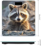 Cute Raccoon Bathroom Scale for Body Weight Bathroom Weighing Scales with Back Lit LED Display Sturdy Tempered Glass Body Weight Bathroom Scale 400lb Weighing