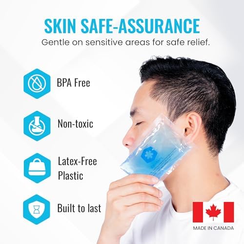 ICEWRAPS Hot & Cold Ice Packs, 3 x 5 in Soft Reusable Gel Packs for Injuries, Headaches, Joints, and Fever Relief, Puncture-Proof Material, 6 Pack, FSA-HSA Eligible