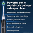 AURAGLOW Sonic Electric Toothbrush for Adults – Rechargeable, 40,000 VPM, 5 Modes, Removes 10x More Plaque, IPX7 Waterproof, Wireless Charging, 30-Day Battery, 2 Brush Heads & Travel Case