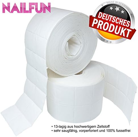 1000 cellulose pads 5 x 4 cm = 2 rolls of lint-free cellulose pads, 13-ply, very absorbent
