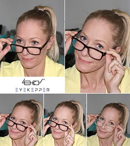 Eyekepper 5 Pack Classic Reading Glasses for Women Men Vintage Readers with Spring Hinges +1.00