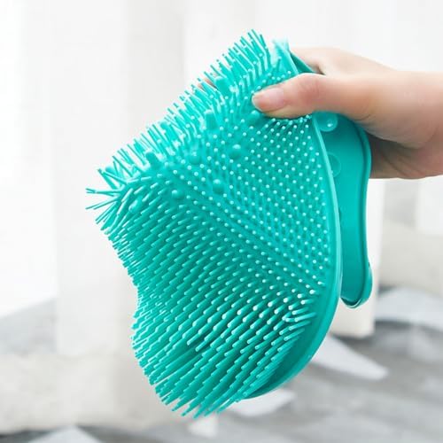 AXLOFO® Shower Foot Scrubber Mat with Non-Slip Suction Cups, Foot Spa Brush for Cleaning & Exfoliating Your Feet No Bend, Foot Massages Mat for Relax Your Feet (green)