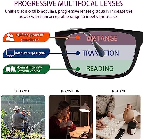 3 Pack Progressive Multifocus Reading Glasses for Women Men Blue Light Blocking Spring Hinges Computer Readers (Mix Color, 3.00, multiplier_x)