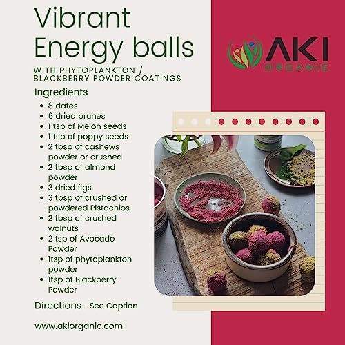 AKI BlackBerry Powder, Ideal in Nutrients, Vitamin C, Sugar-Free, Vegan-Friendly - Ideal for Baking, Flavoring, Smoothie, Yogurt, Popsicles, Sprinkle of Magenta Color (5.29oz/150g)