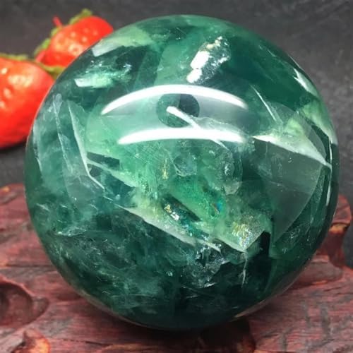 AtkitS Beautiful Fluorite Crystal Sphere Reiki Healing Natural Stone and Minerals Quartz Ball Home Decoration (Size : 60-70mm)