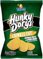 Tayto Hunky Dorys Crinkle Cut Potato Crisps, Cheddar Cheese & Spring Onion Flavor, 4.58 oz, 3 Pack