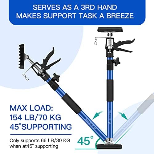 2PK Support Pole,Steel Telescopic Quick Adjustable 3rd Hand Support System, Support Rod, Supports up to 154 lbs Construction Rods for Cabinet Jacks Cargo Bars Drywalls Extends from 50 Inch to 118 Inch