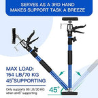 2PK Support Pole,Steel Telescopic Quick Adjustable 3rd Hand Support System, Support Rod, Supports up to 154 lbs Construction Rods for Cabinet Jacks Cargo Bars Drywalls Extends from 50 Inch to 118 Inch