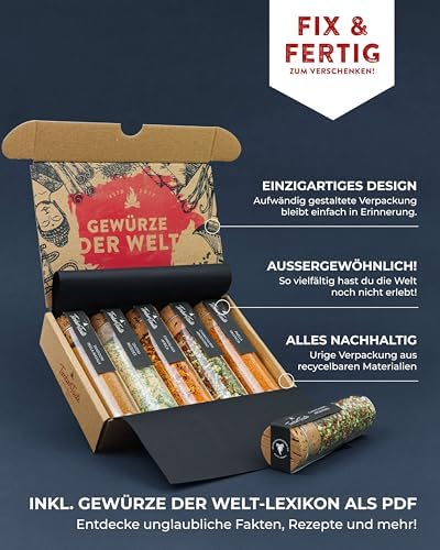 TIMBER TASTE® World Spice Set - Gourmet Exotic Spices from Around the World | Seasoning Gift Set for Him | Unique Spice Blends | Exotic Flavor Profiles | International Seasoning Collection for Men