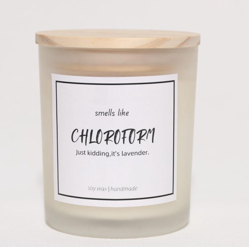 True Crime Gifts for Women, Serial Killer Gifts for Women, Crime Junkie Merch, Stress Relief - Smells Like Chloroform Scented Candle, Natural Soy Wax & Natural Essential Oils