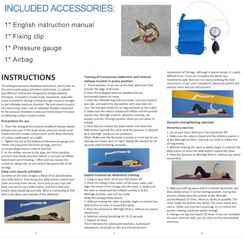 Deep Core Muscle Activator, Bio-Pressure Feedback Device for Exercise to Protect and stabilize Joints, Prevent and Treat Low Back Pain