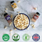 Movie Night Popcorn Seasoning Kit, DIY Popcorn, Popcorn Seasoning Shakers, 3 Flavors: Chocolate Caramel, Cinnamon Toast and Sweet & Salty, 11.5oz, Imported from UK