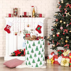 Laundry Basket Canvas Fabric Collapsible Organizer Basket for Storage Bin Toy Bins Gift Baskets Bedroom Clothes Children Nursery Hamper (Christmas Tree)