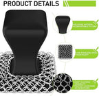 TOPULORS Cast Iron Scrubber & Scraper Kit, 316 Stainless Steel Cast Iron Skillet Cleaner Chainmail Scrubber for Cast Iron Pans Dish Scrub Brush Chain Link Scouring Pad for More Pot Cookware Cleaning