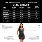 HDE Women's Faux Leather Square Neck Mini Dress Sexy Bodycon Party Club Dresses
