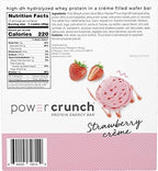 Power Crunch Protein Wafer Bars, High Protein Snacks with Delicious Taste, Strawberry Crème, 1.4 Ounce (12 Count) (Pack of 2)