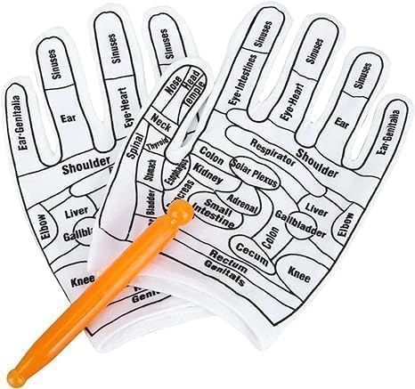1 Pair of Reflexology Gloves Hand Pointed Reflexology Tool Print Mittens Massage Tools and Equipmen for Correctly Stimulating Hand Acupoints Health and Household