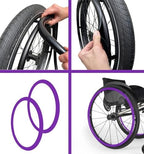 Wheelchair Push Rim Covers 22/24In Rear Wheel Sports Wheelchair Cover Wheelchair Handrim Covers Non-Slip Wear-Resistant Wheelchair Push Rim Covers,Purple (Color : Purple, Size : 24in)