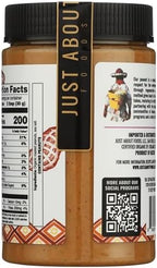 Just About Foods Organic & Keto Peanut Butter Crunchy 1 lb Gluten-Free, No Sugar Added, Palm Oil Free Single Ingredient, Unsweetened Peanut Spread