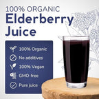 Organic Elderberry Juice Box 101.4 Fl Oz | Pure Fruit Juice, Not From Concentrate | Organic, Vegan, Non-GMO | No Added Sugar, Easy-Pour Tap Packaging