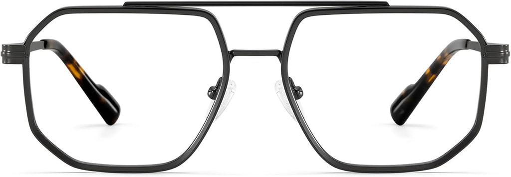 Zeelool Aviator Reading Glasses for Men, Metal Blue Light Blocking Readers Computer Eyeglasses Readers Autumn ZJGM892777-R