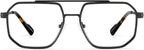 Zeelool Aviator Reading Glasses for Men, Metal Blue Light Blocking Readers Computer Eyeglasses Readers Autumn ZJGM892777-R