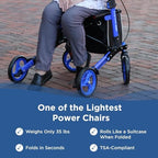 Journey UPWalker Breeze – Traditional Rollator Walker – Premium, Lightweight Adjustable Upright Rollator Walker with Seat for Adults, Seniors & The Elderly – Blue Frame