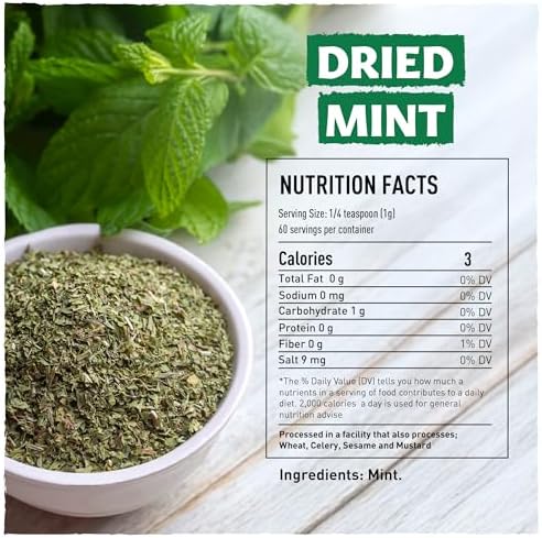Eastanbul Dried Mint, 2.1oz, Dried Mint for Cooking, Peppermint Leaves, Perfect for Tea Loose Leaf, Peppermint Herb Seasoning,%100 Natural, Non-GMO, Turkish Spice