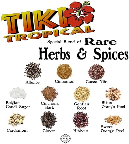 TAPCRAFT Tiki Bitters Making Kit – DIY Tropical Bitters Kit for Home Mixology and Craft Cocktails – Create Your Own Exotic Aromatic Infusion