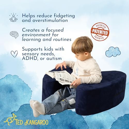 TED KANGAROO Sensory Soft Squeeze Seat – Calming Compression Chair for Kids with Sensory Needs, Washable Cover, Rocking Design