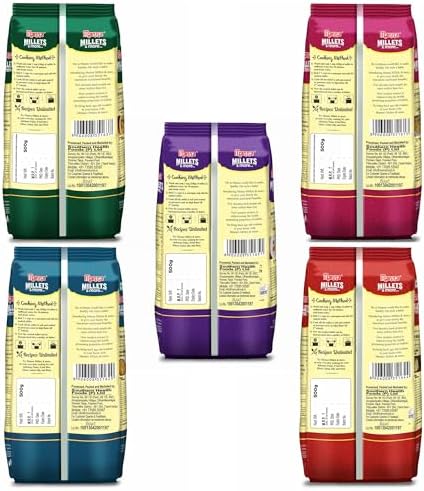 Manna Millets 5lb - natural grains | hulled | foxtail, kodo, little, barnyard, proso (each 1 pound) gluten-free, protein, low carb, high fibre-2.27Kg