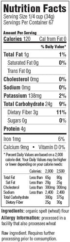 Nature's Legacy VitaSpelt Organic Whole Spelt Flour 5 lb bag