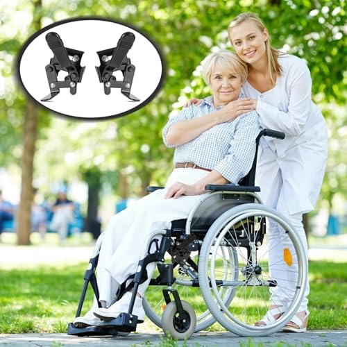 Hariendny Heavy Duty Wheelchair Brakes, Wheel Locks, Universal Brake Replacement Parts for 7/8" Tubing, Side Mount Bolt on Style (1 Pair)
