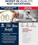 Pembrook Non Slip Crew Grip Socks Men & Women - 4 Pairs | Non Slip Socks for Elderly, Hospital, Pilates, Yoga, Barre, Home