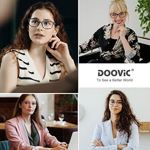 DOOViC 4 Pack Computer Reading Glasses for Women Blue Light Blocking Spring Hinge Stylish Readers for Women