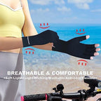 2 Pairs Arthritis Gloves, Hand Compression Gloves for Rheumatoid, Pain Relief, Carpal Tunnel, Swelling, Joint Support, Driving Fingerless Gloves for Women Men (Pink, Large)