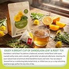 Samcci - Dandelion Leaf & Root Tea bags, 50 Teabags, Natural Roasted Dandelion Herbal Tea for Liver & Kidney Health, Support Digestion & Enhance Immune System, Caffeine Free